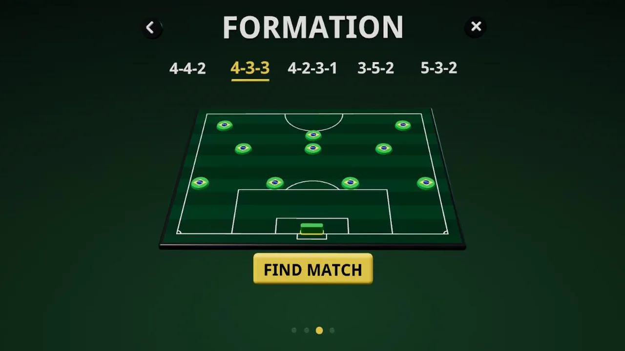 FORMATION: Brasilien im 4-3-3 aufgestellt, darunter SPIEL SUCHEN